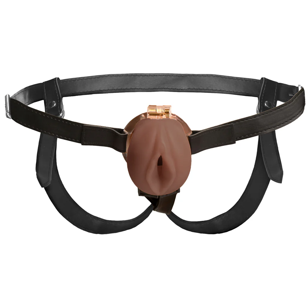 Master Series Pussy Chastity Cage in Tan - Image 5