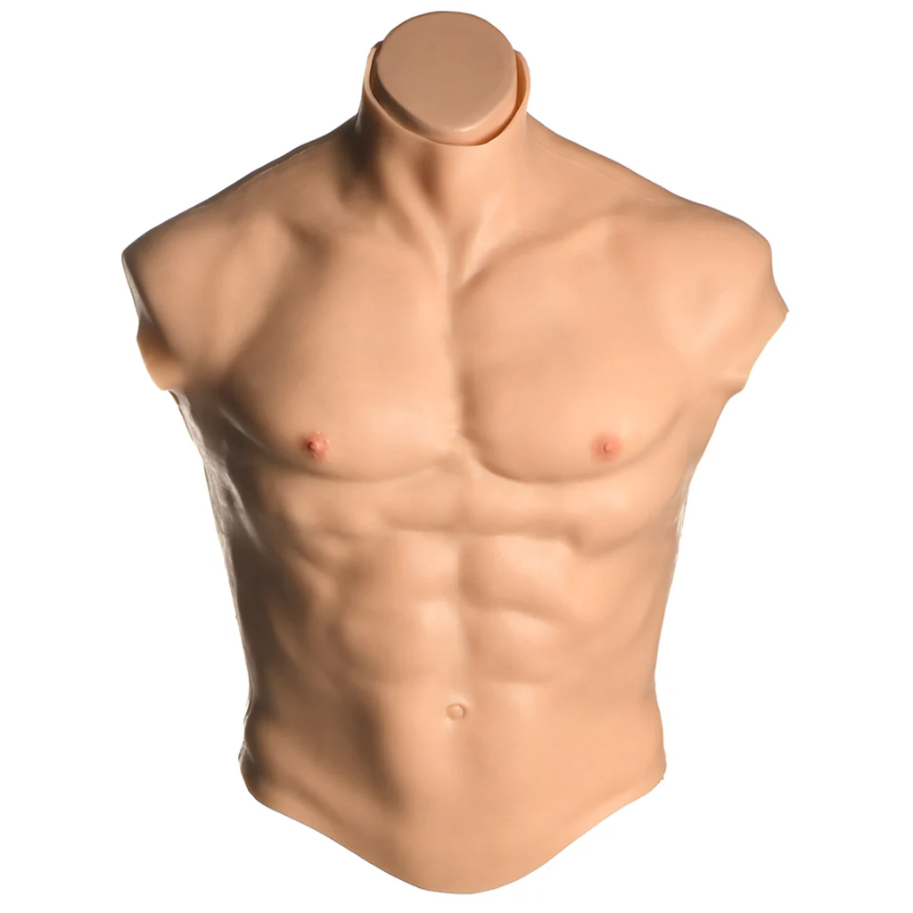 Master Series Ripped Silicone Male Chest in Large - Image 5