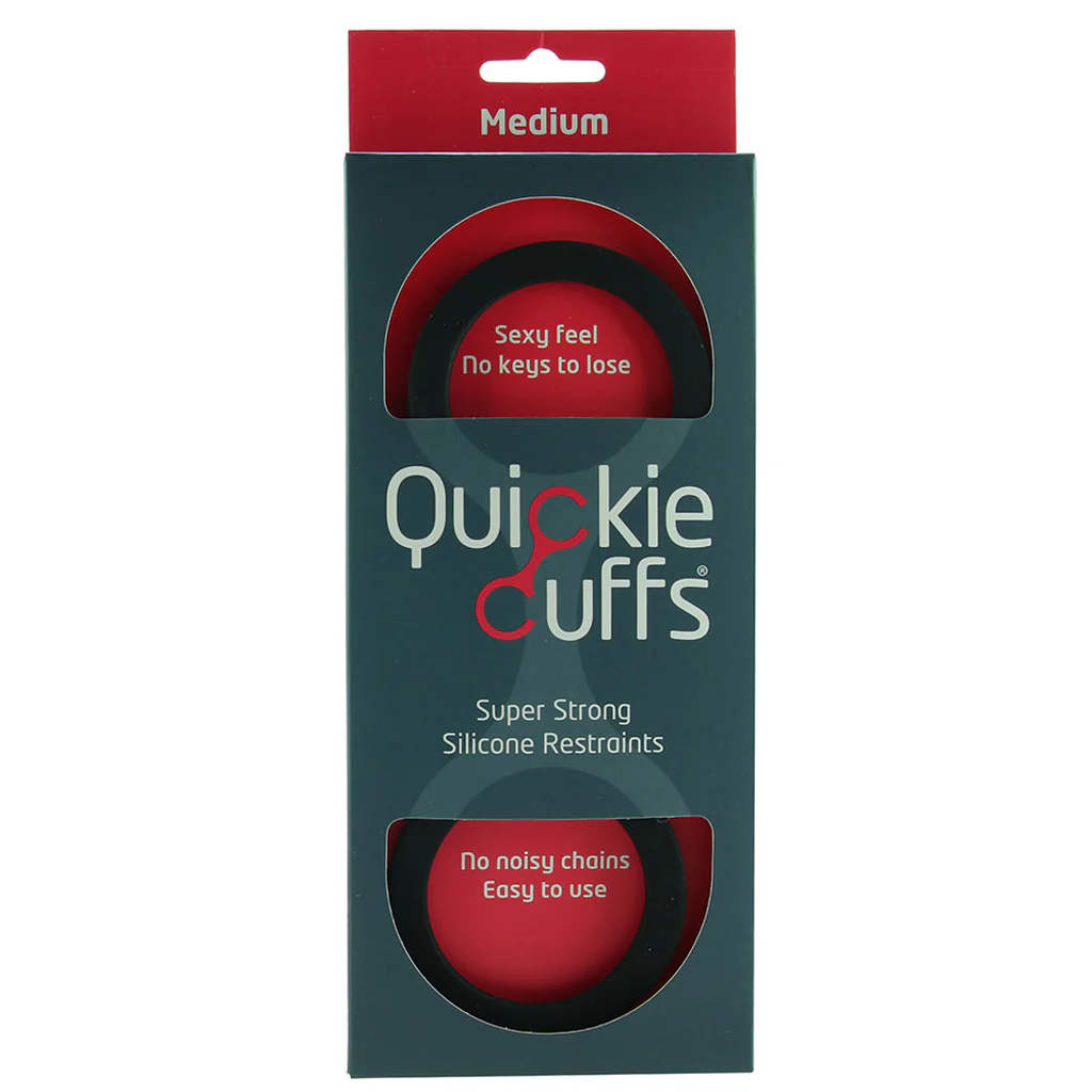 Medium Silicone Quickie Cuffs in Black - Image 6