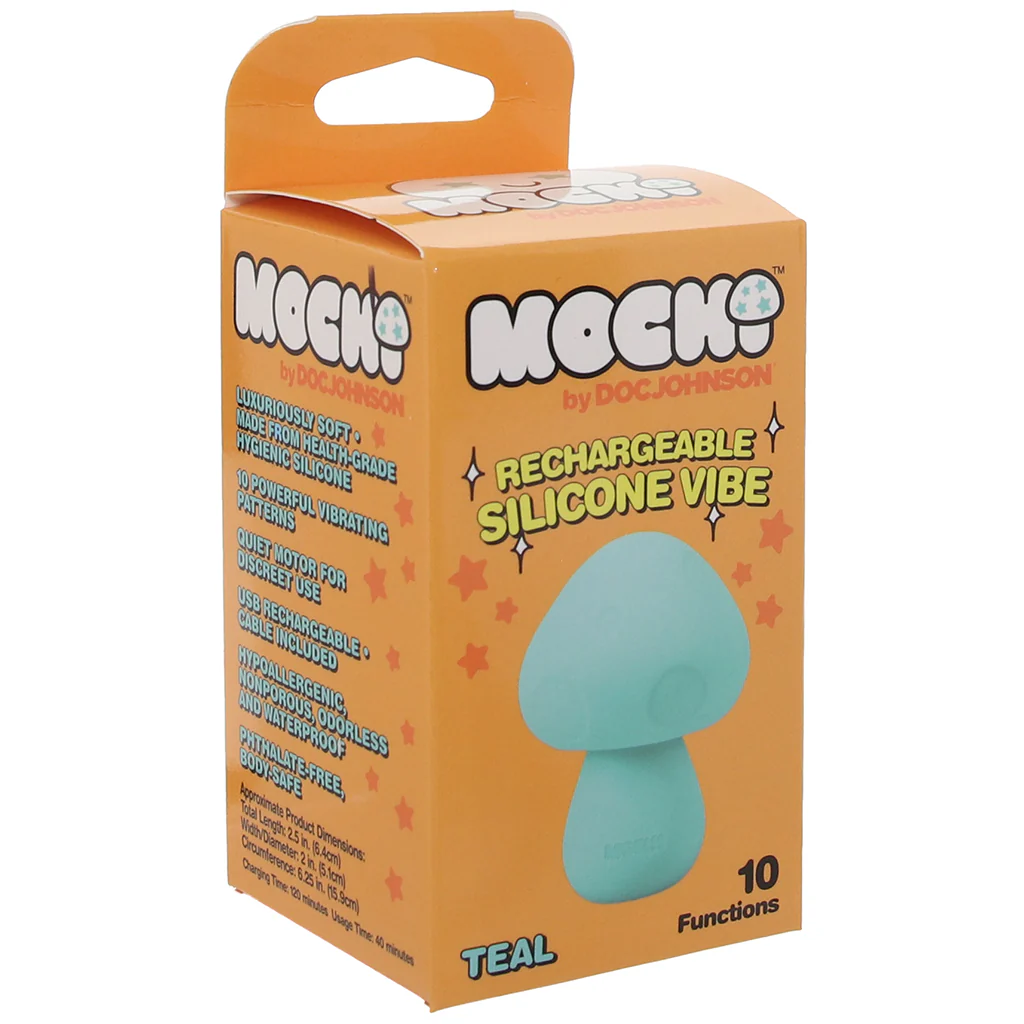 Mochi Silicone Mushroom Mini Vibe in Teal - Image 9