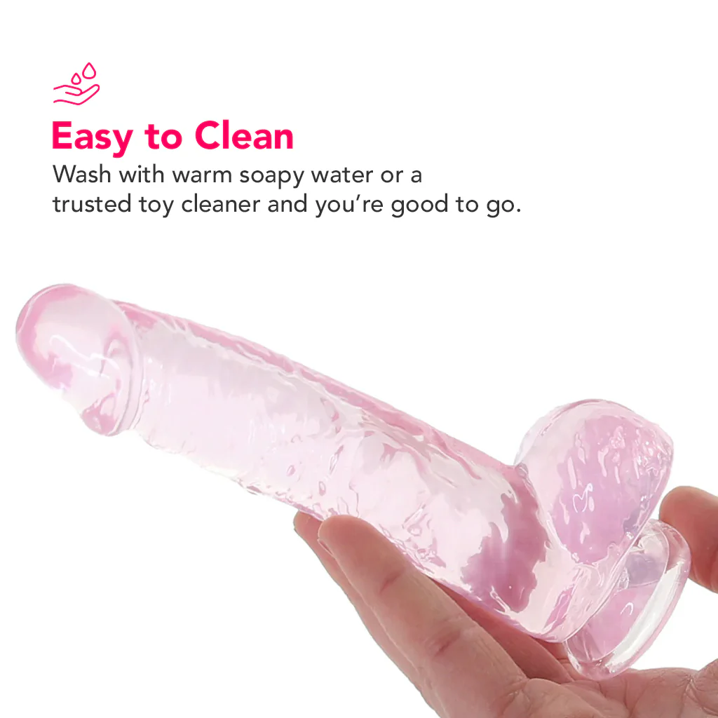 Naturally Yours 6 Inch Crystaline Dildo in Rose - Image 4