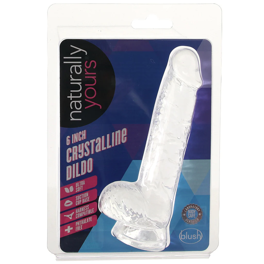 Naturally Yours 6 Inch Crystalline Dildo in Clear - Image 6