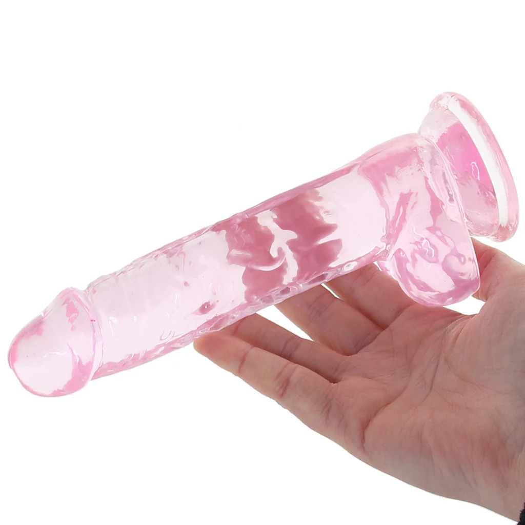 Naturally Yours 7 Inch Crystalline Dildo in Rose - Image 4