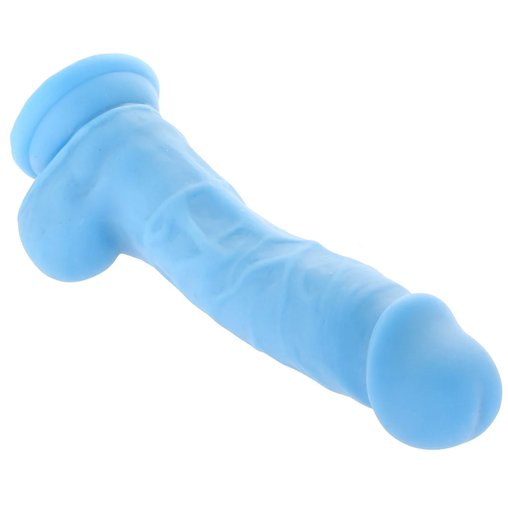 Neo 7.5 Inch Dual Density Cock with Balls in Blue - Image 2