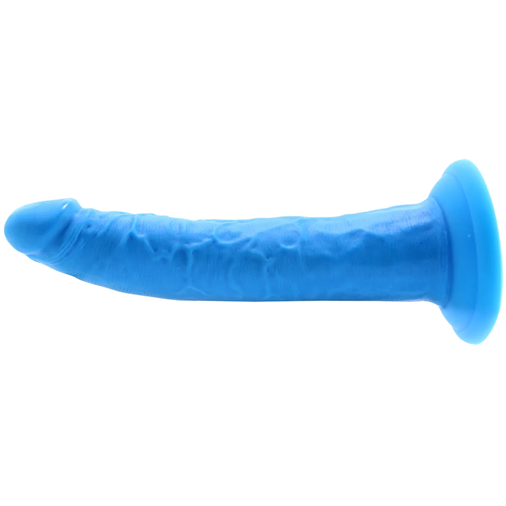 Neo Elite 7.5 Inch Dual Density Silicone Cock in Blue - Image 3