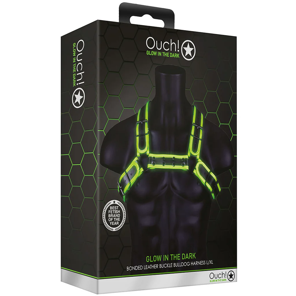 Ouch! Glow in the Dark Buckle Bulldog Harness /XL - Image 6