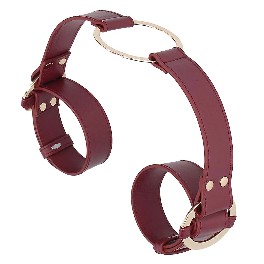 Ouch! Halo Handcuffs With Connector in Burgundy - Image 5