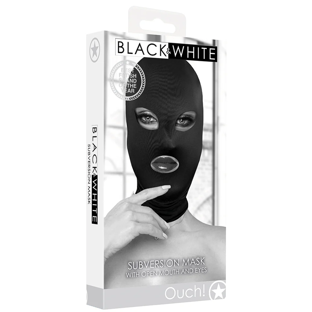 Black & White Open Mouth And Eye Subversion Mask - Image 6