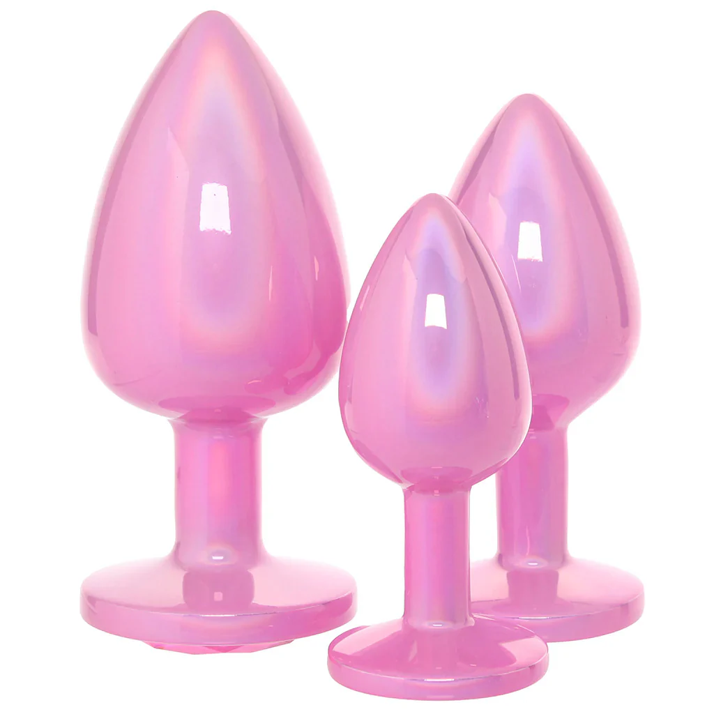 Ouch! Paris Collection Metal Anal Plug Set in Pink - Image 3