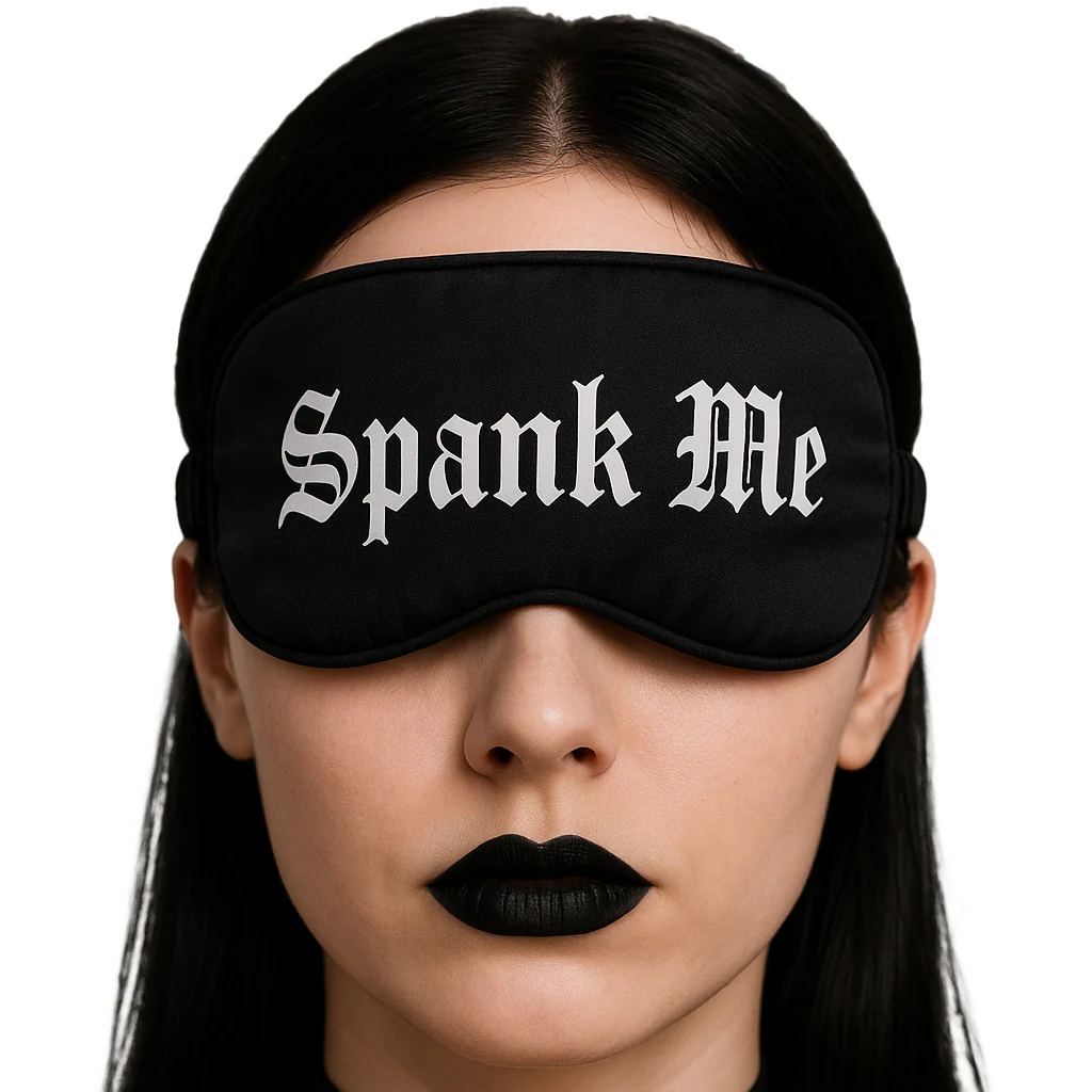 Ouch! Printed Satin Spank Me Blindfold - Image 5
