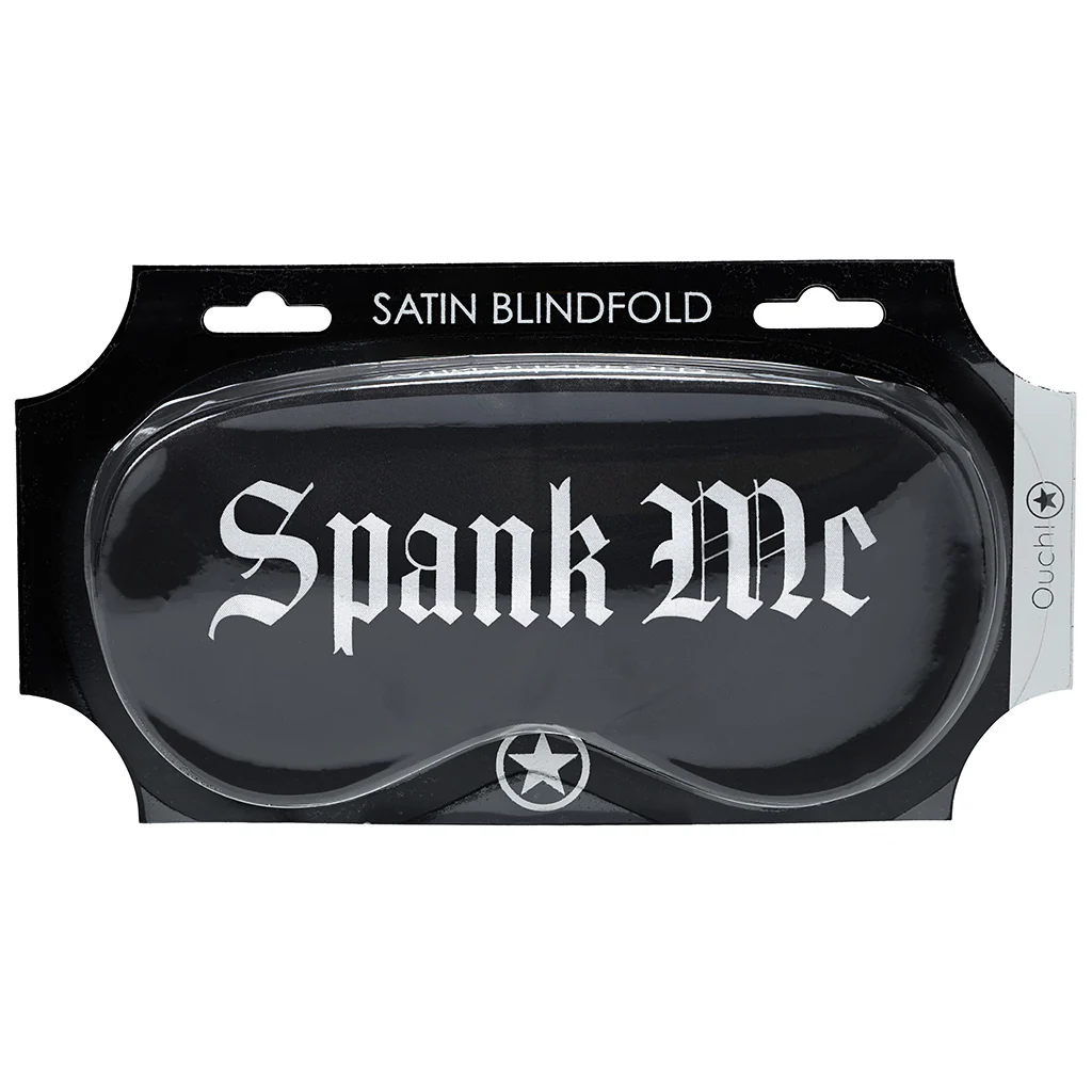 Ouch! Printed Satin Spank Me Blindfold - Image 9