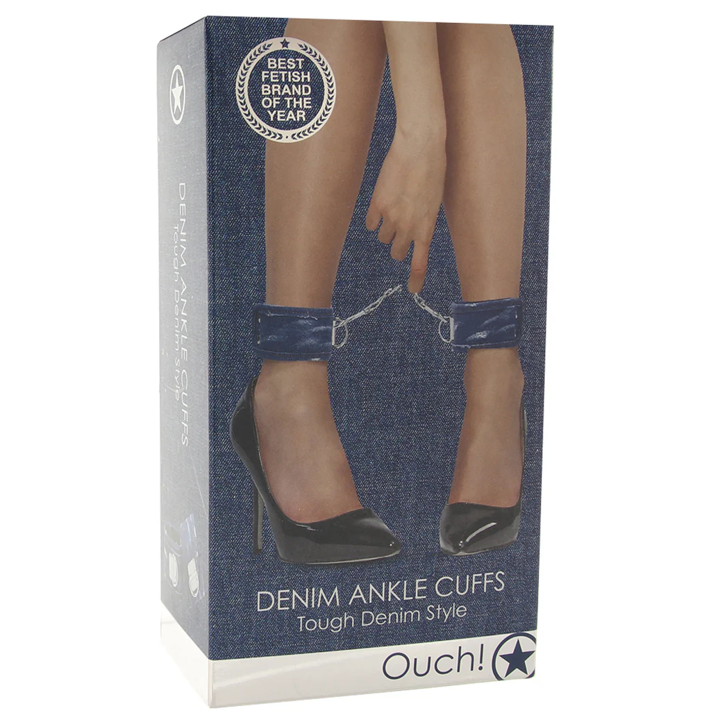 Ouch! Roughened Denim Ankle Cuffs in Blue - Image 6
