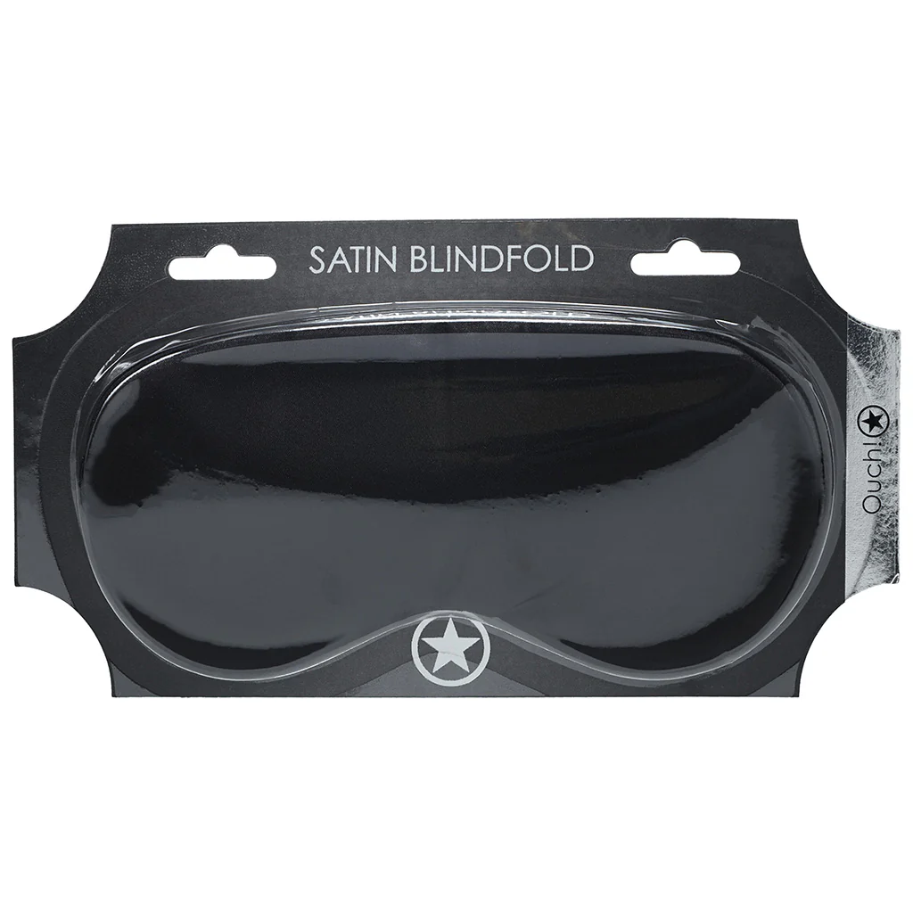 Ouch! Satin Blindfold in Black - Image 9
