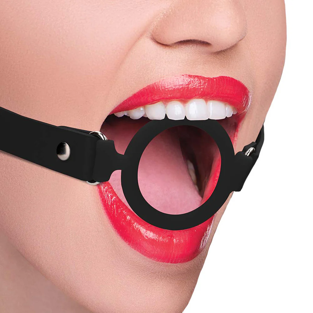 Ouch! Silicone Rigid Ring Gag in Black - Image 2