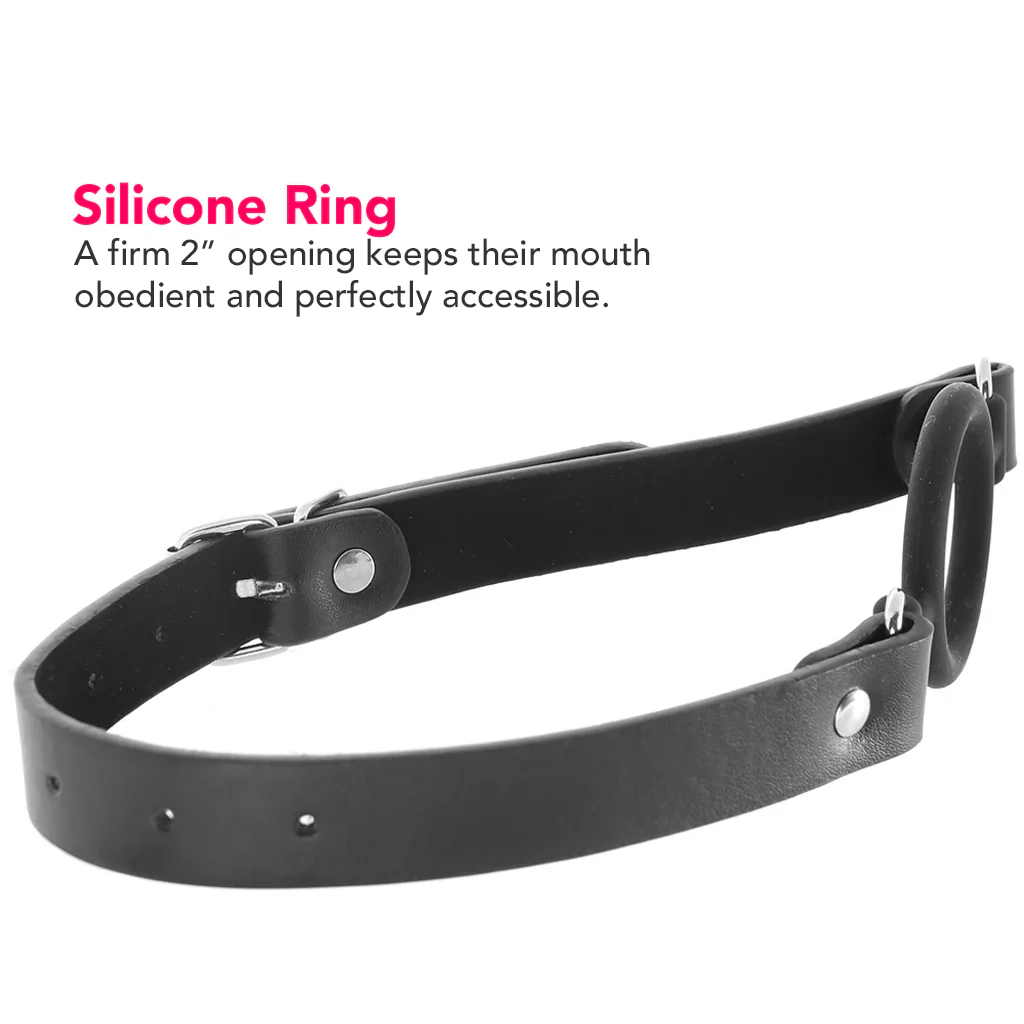 Ouch! Silicone Rigid Ring Gag in Black - Image 3