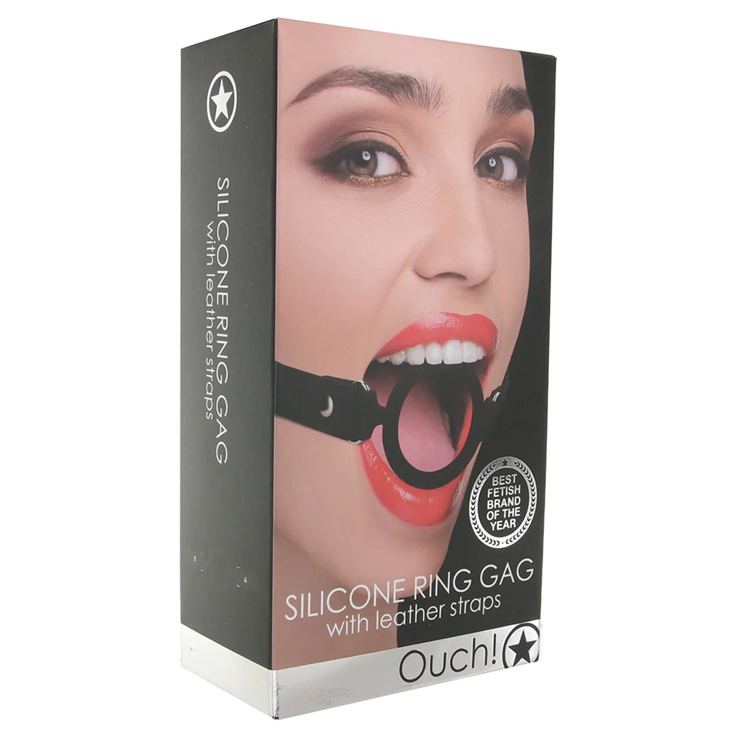Ouch! Silicone Rigid Ring Gag in Black - Image 6