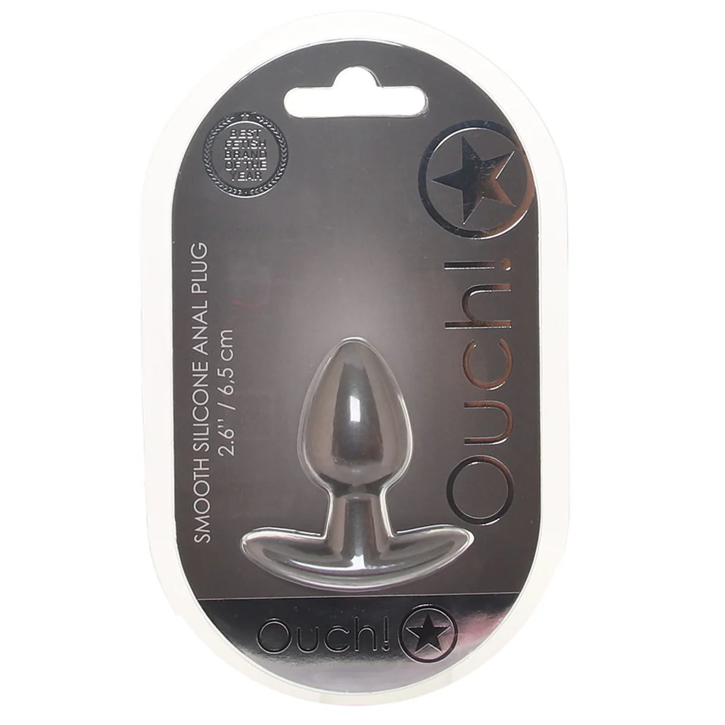 Ouch! Smooth Silicone 2.6 Inch Butt Plug in Gun Metal - Image 6