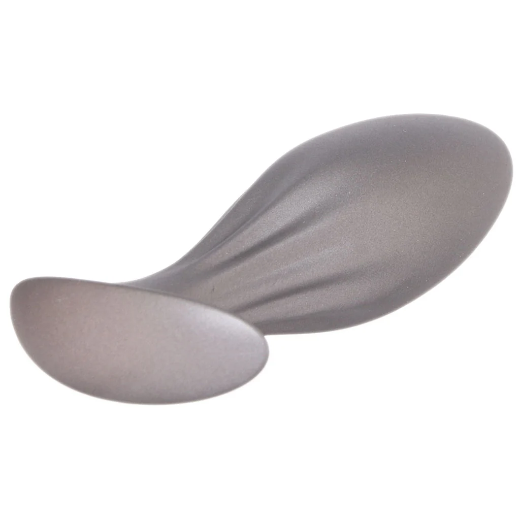 Ouch! Smooth Silicone Oval Butt Plug in Gun Metal - Image 5