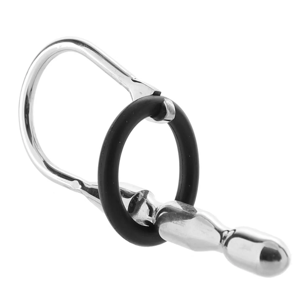 Ouch! 10mm Steel Urethral Sounding Plug with Silicone Ring - Image 2
