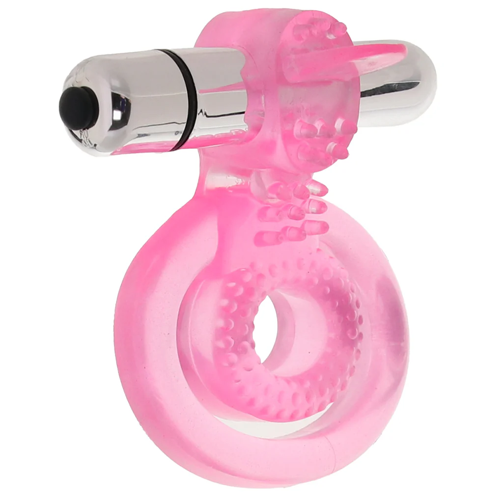 PinkCherry Dual Clit Flicker Cock Ring