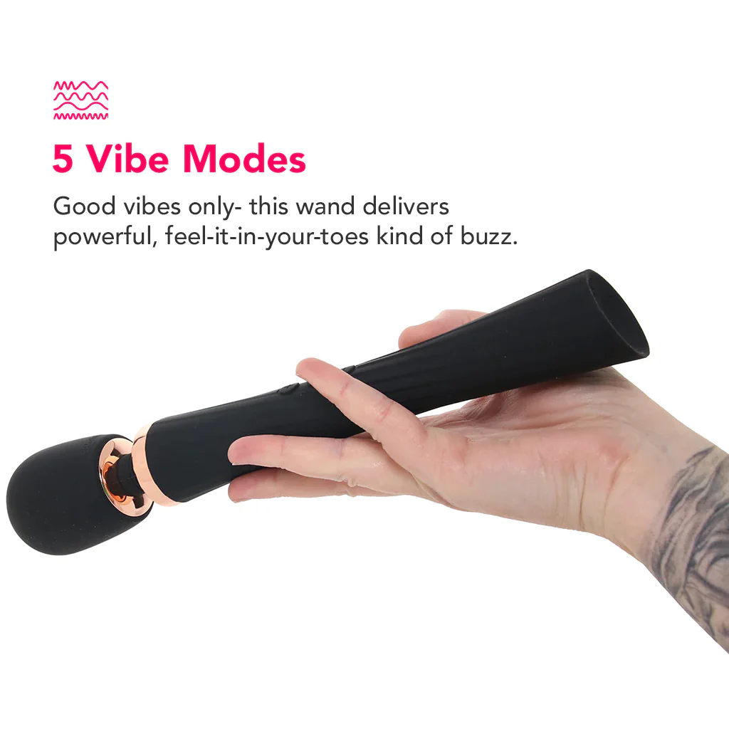 PinkCherry Luxury Slim Rechargeable Wand in Black - Image 4