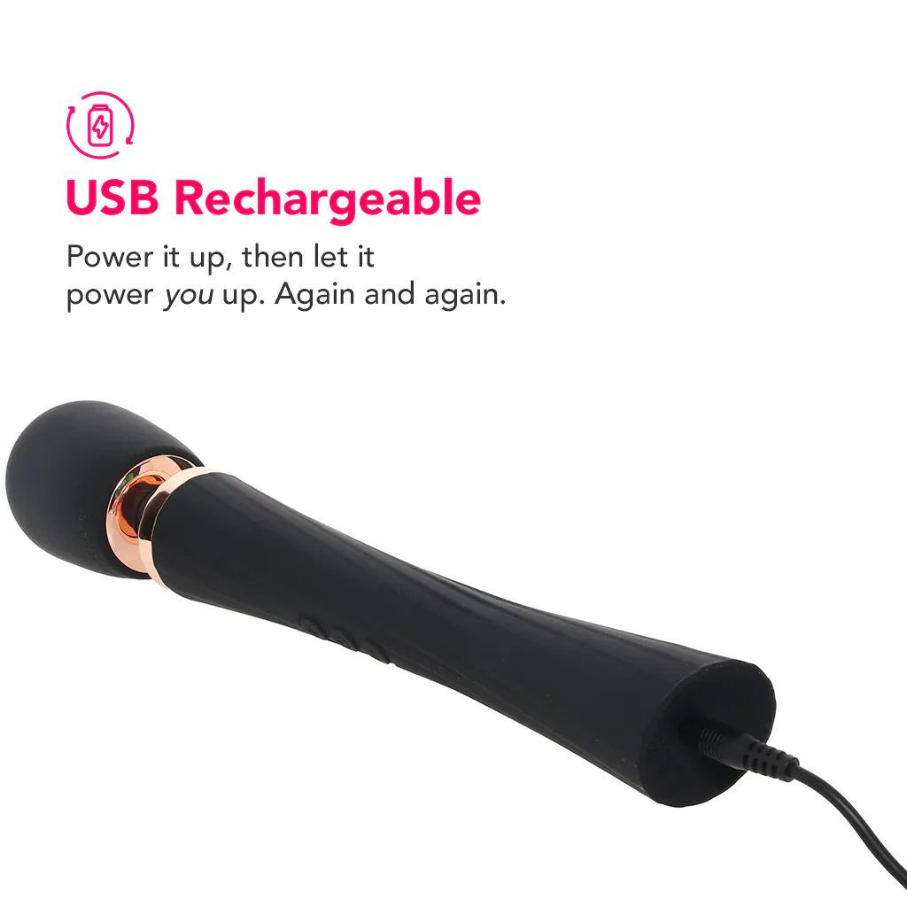 PinkCherry Luxury Slim Rechargeable Wand in Black - Image 7