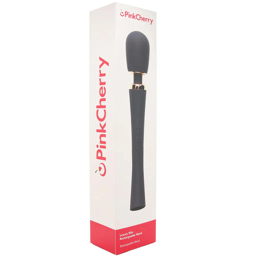 PinkCherry Luxury Slim Rechargeable Wand in Black - Image 9