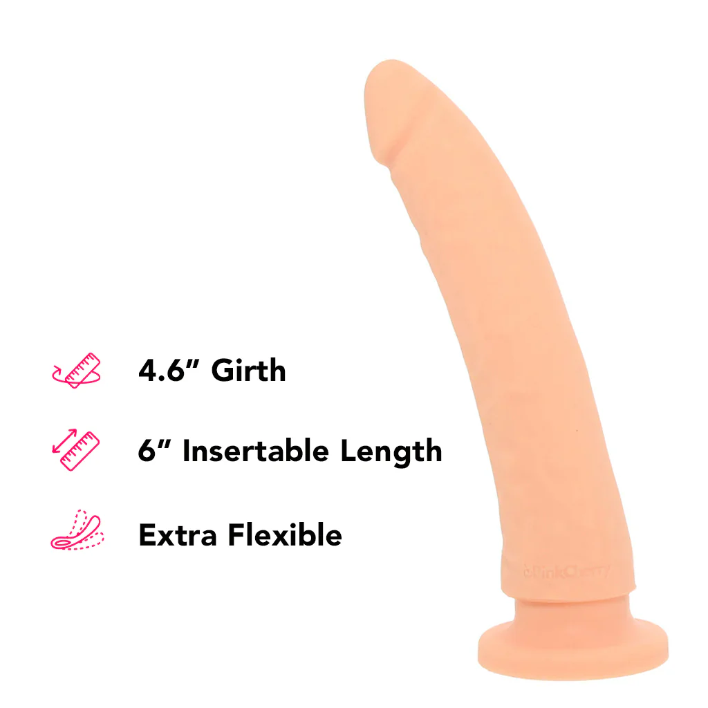PinkCherry Premium 6.5 Inch Light Silicone Realistic Dildo - Image 5