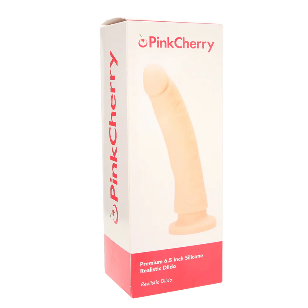 PinkCherry Premium 6.5 Inch Light Silicone Realistic Dildo - Image 7