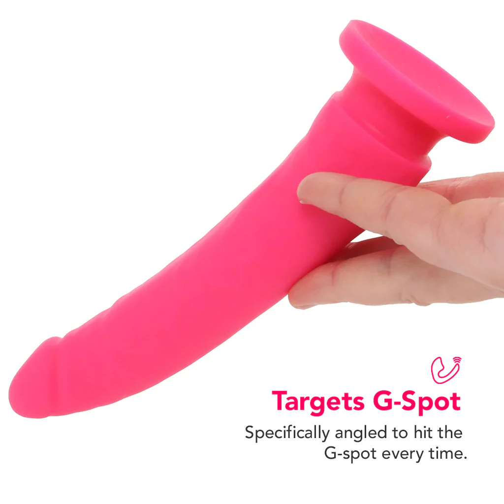 PinkCherry Premium 6.5 Inch Pink Silicone Realistic Dildo - Image 3