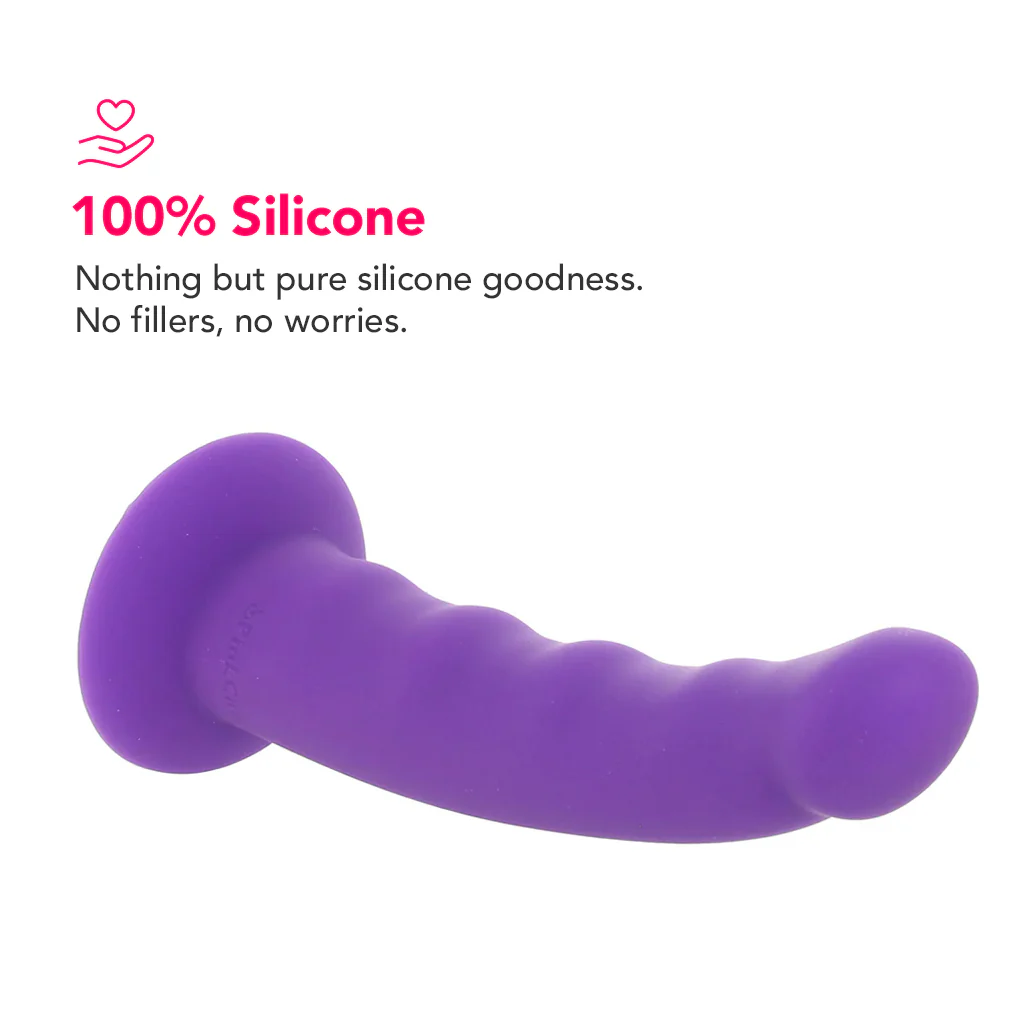 PinkCherry Premium 6.5 Inch Purple Silicone Wavy Dildo - Image 2