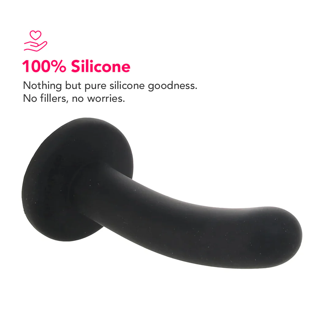 PinkCherry Premium 6 Inch Black Silicone Slim Anal Dildo - Image 2