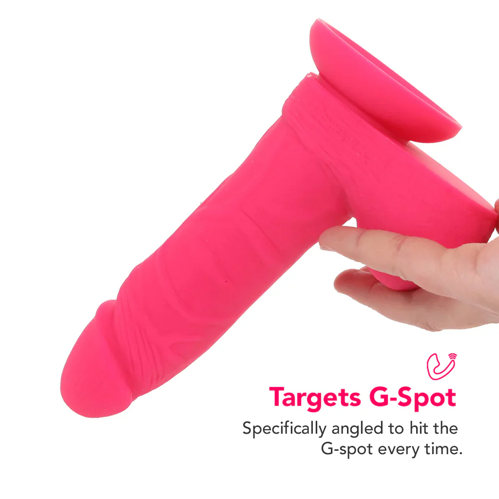 PinkCherry Premium 6 Inch Pink Silicone Ballsy Dildo - Image 3