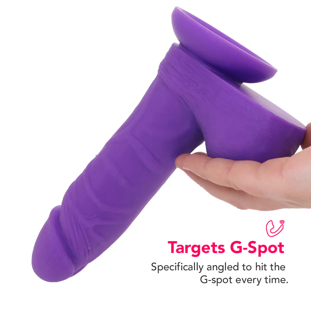 PinkCherry Premium 6 Inch Purple Silicone Ballsy Dildo - Image 3