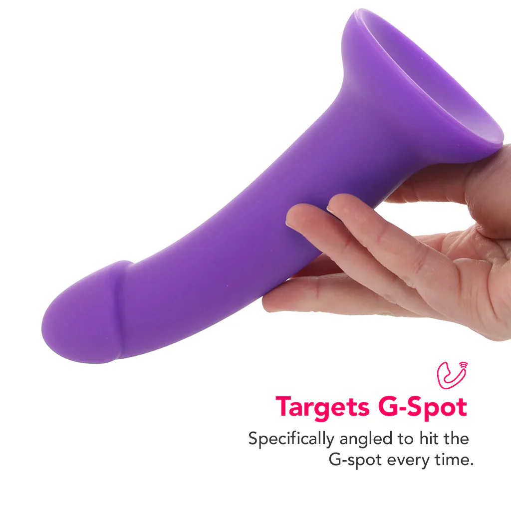 PinkCherry Premium 7 Inch Purple Silicone Dildo - Image 3