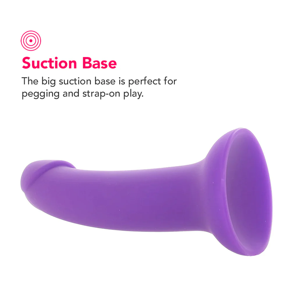 PinkCherry Premium 7 Inch Purple Silicone Dildo - Image 4