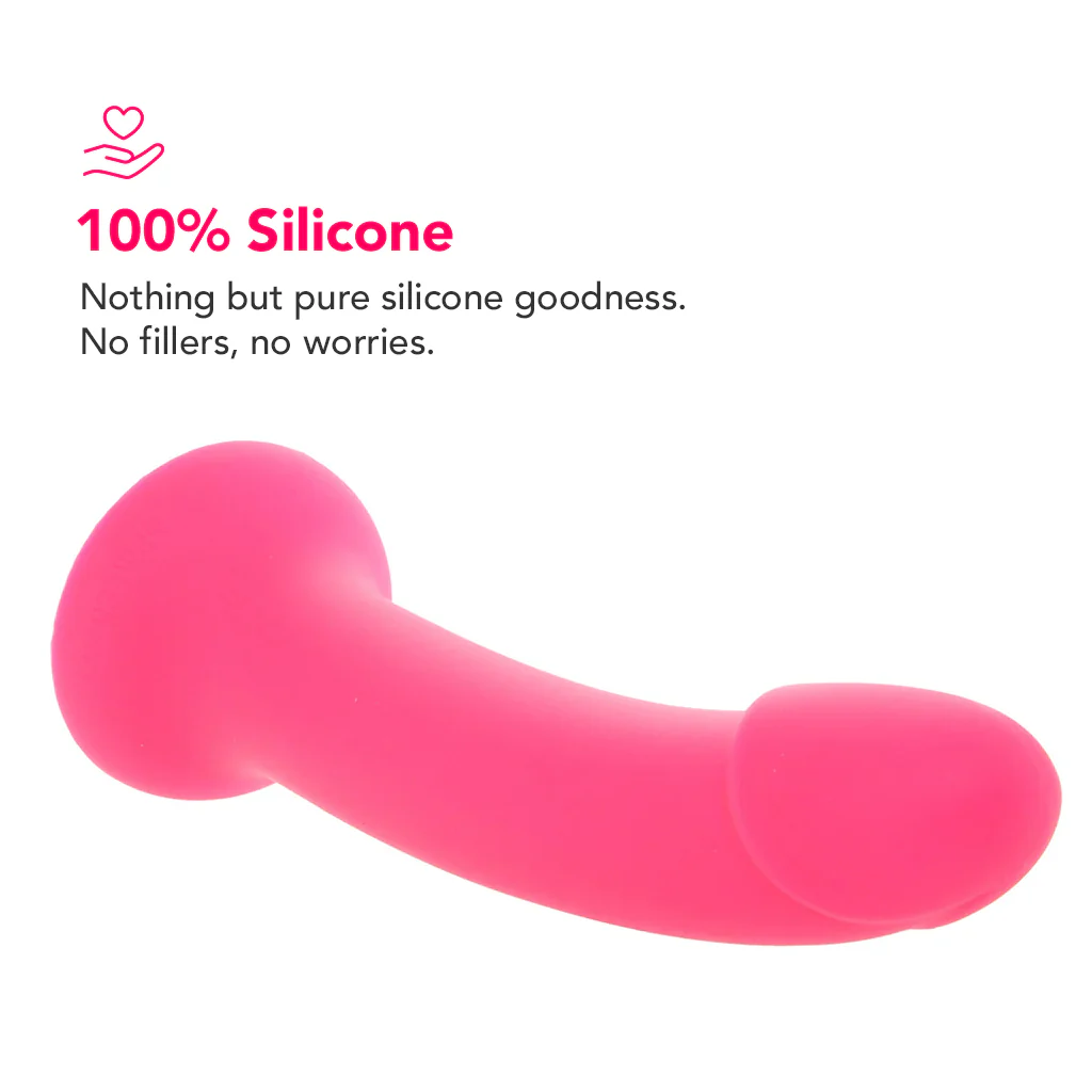 PinkCherry Premium 8 Inch Pink Silicone Dildo - Image 3