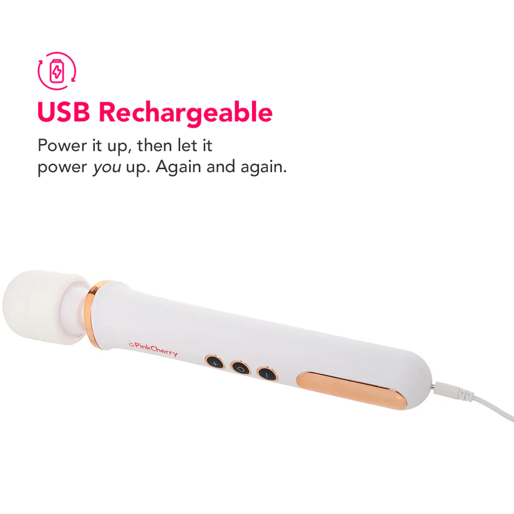 PinkCherry Rechargeable Wand in White - Image 7