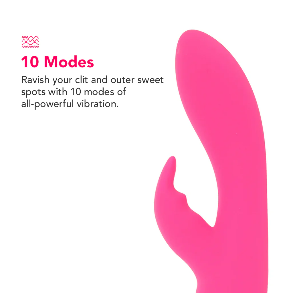 PinkCherry Right On Rabbit Silicone Dual Motor Vibe - Image 2