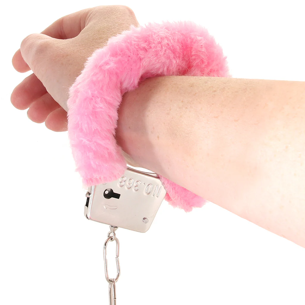 Playful Furry Cuffs with Keys in Pink - Image 4
