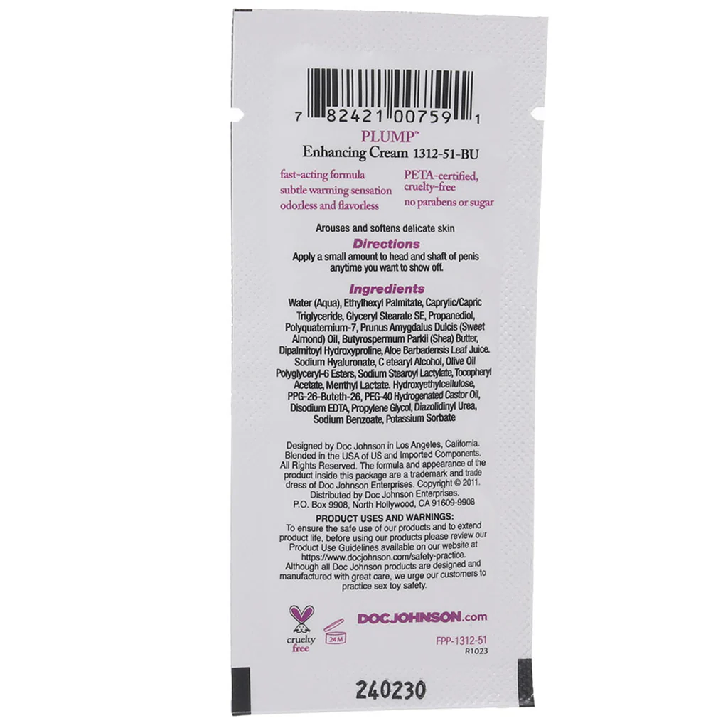 Plump Enhancement Cream.25oz/7.1g Pillow Packs - Image 6