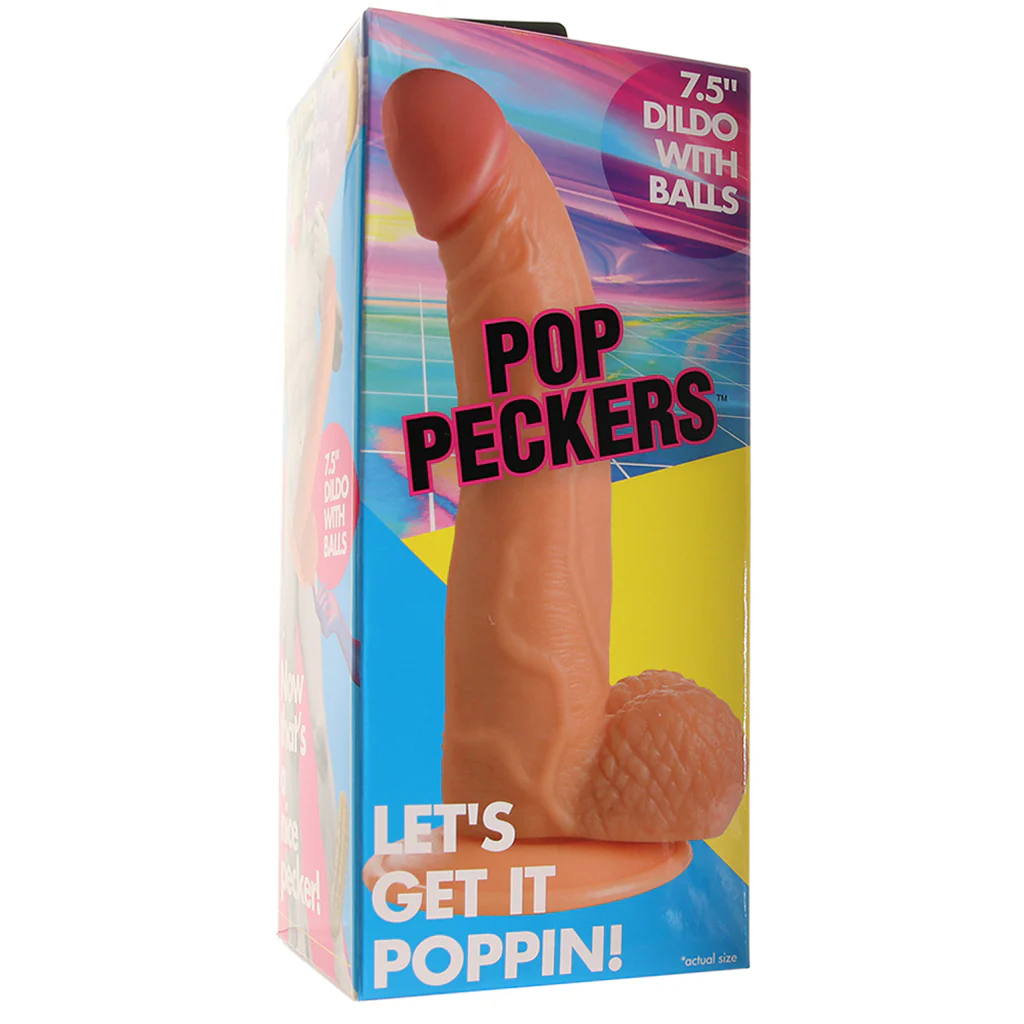 Pop Peckers 7.5 Inch Ballsy Dildo in Light - Image 6