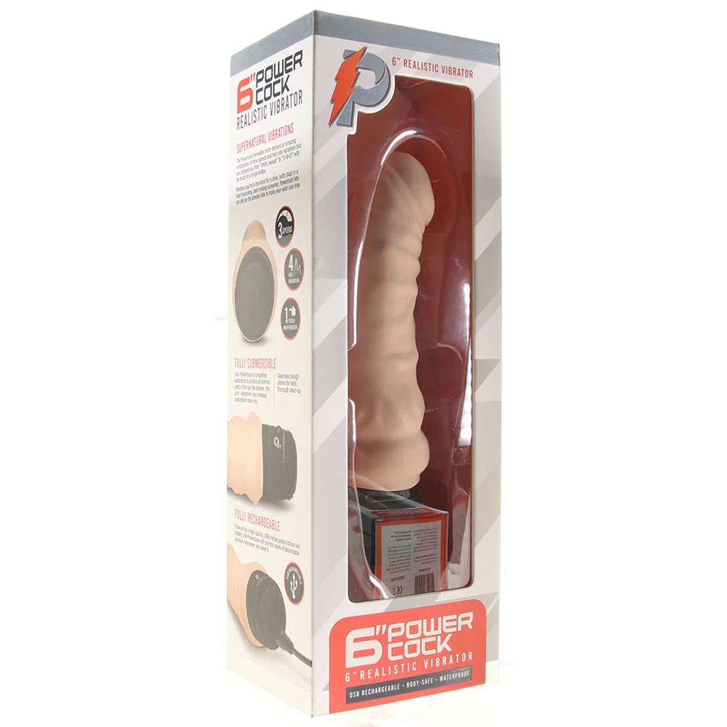 Power Cock 6 Inch Realistic Vibe in Light - Image 6