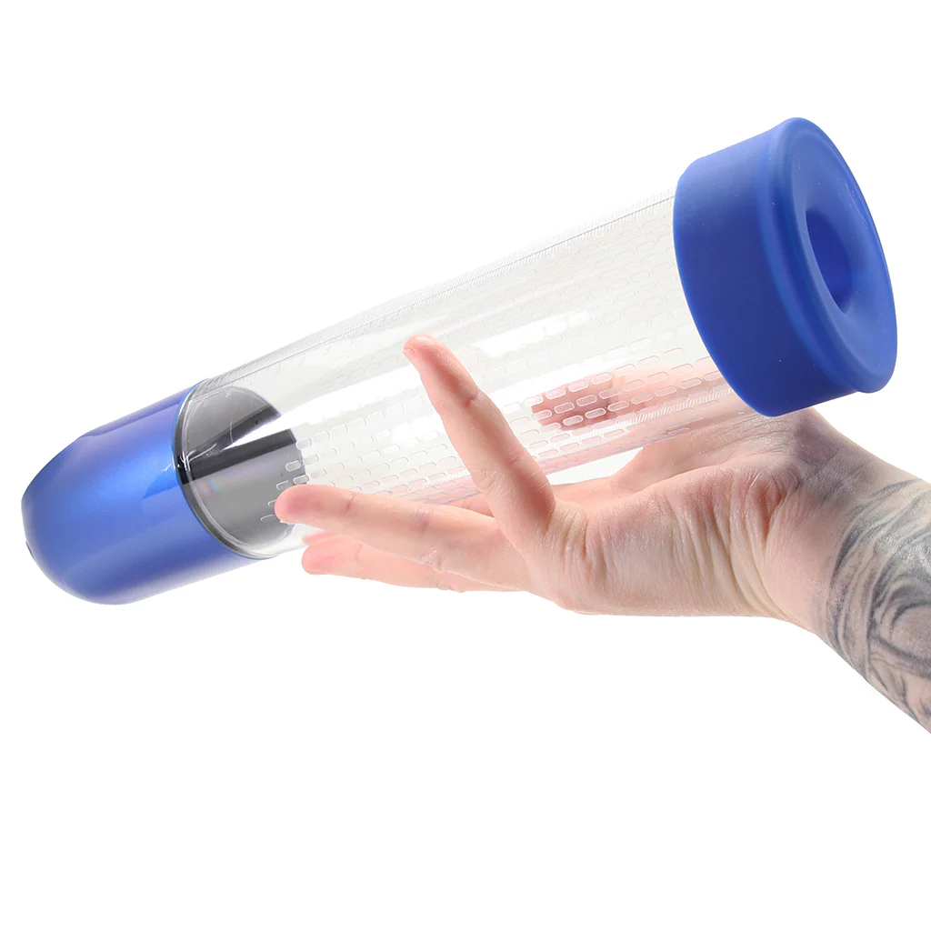 Pumped Automatic Waterproof Penis Pump in Blue - Image 4