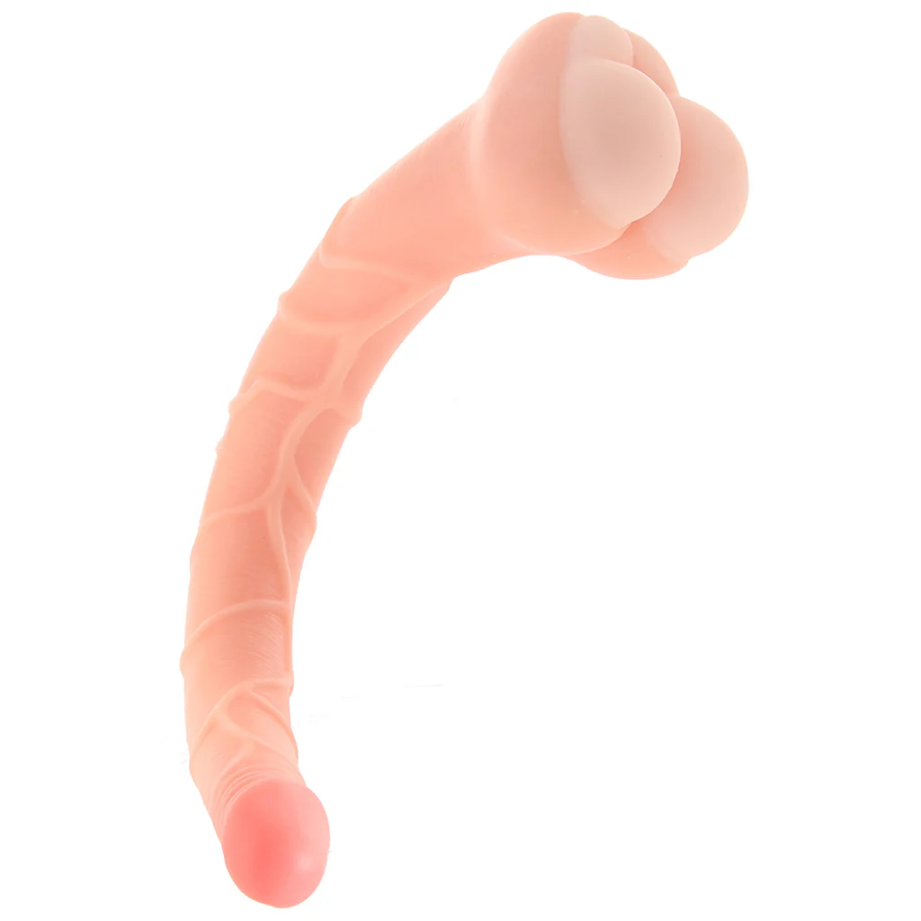 Real Cocks 14 Inch Masturbator and Dildo in White - Image 3