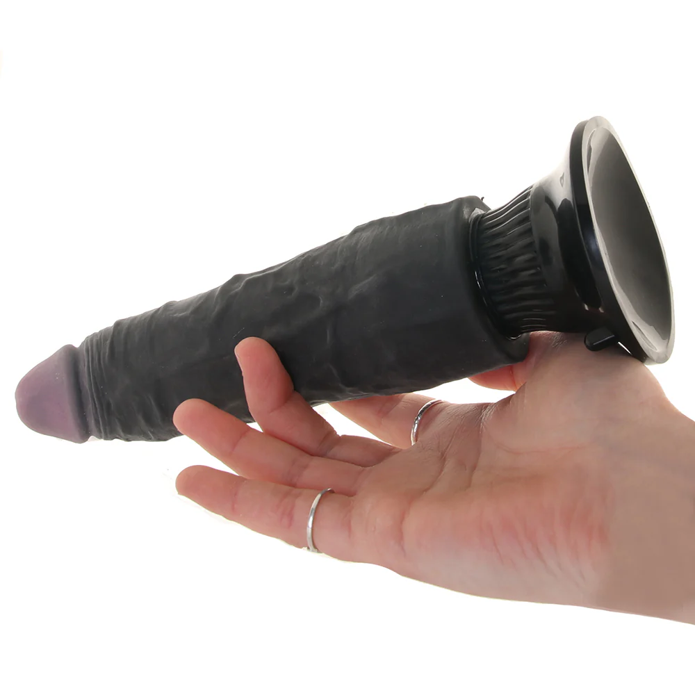 Real Feel Deluxe 7 Inch Vibrating Wall Banger Dildo in Blac - Image 4