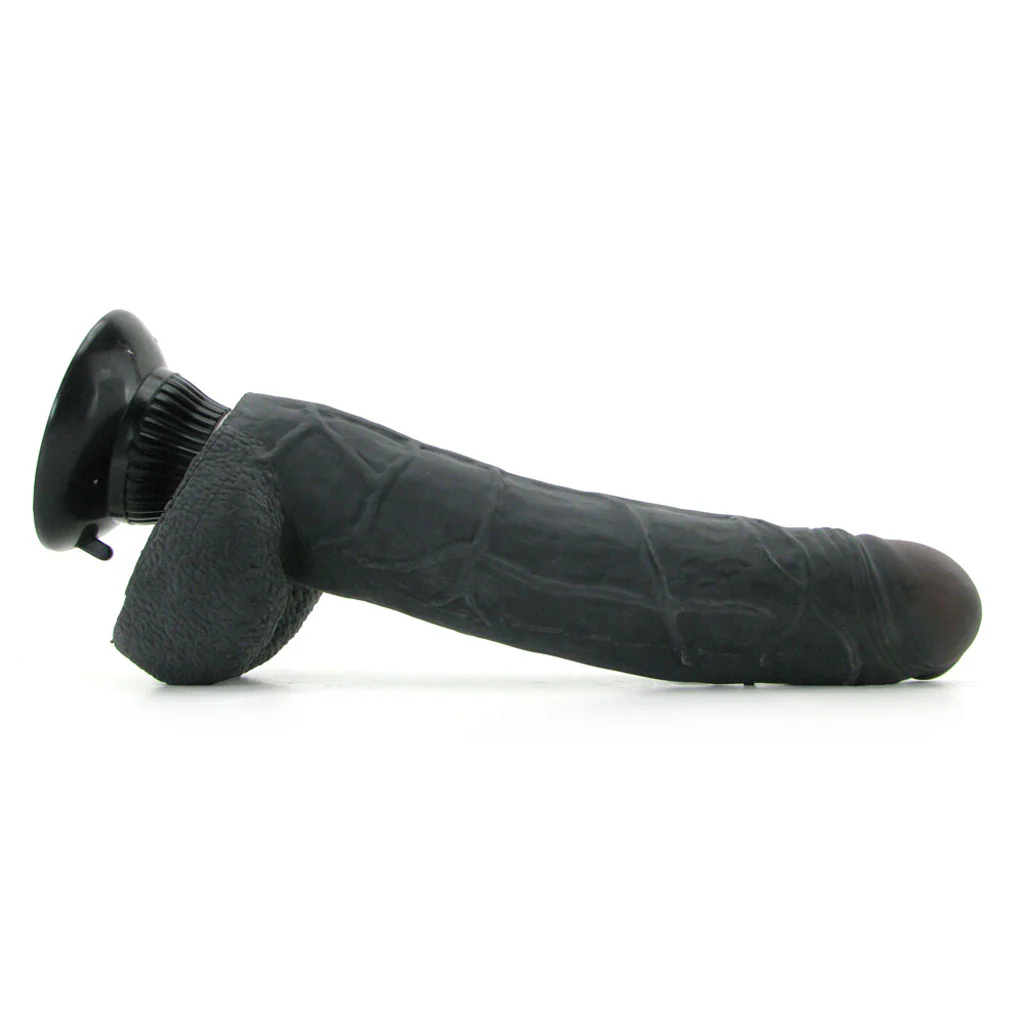 Real Feel Deluxe 9 Inch Vibrating Wall Banger Dildo in Blac - Image 3