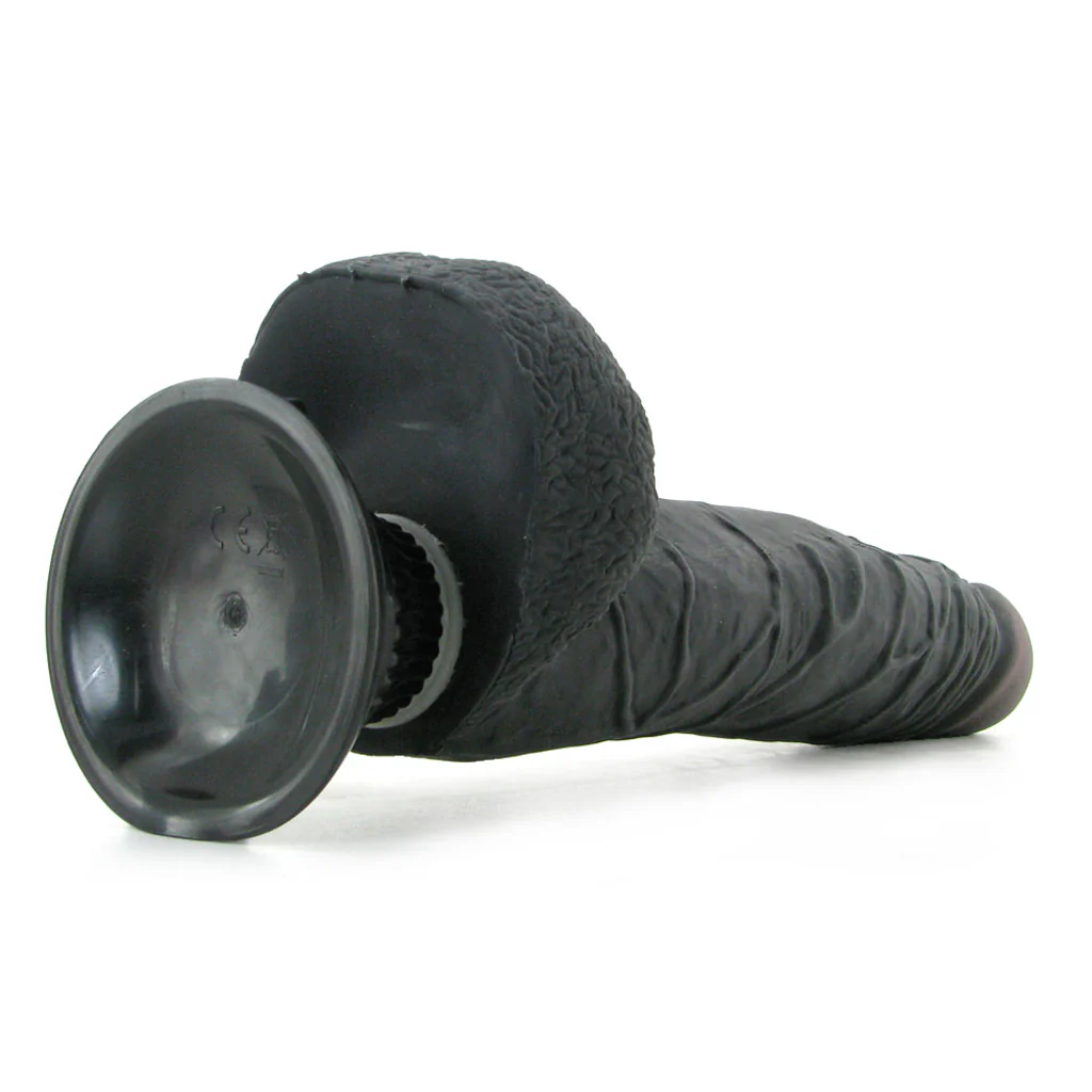 Real Feel Deluxe 9 Inch Vibrating Wall Banger Dildo in Blac - Image 5