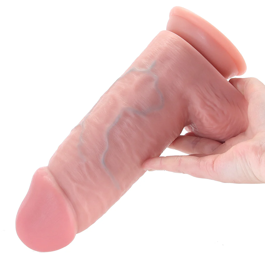 RealRock 8 Inch Extra Thick Ballsy Dildo in Light - Image 4