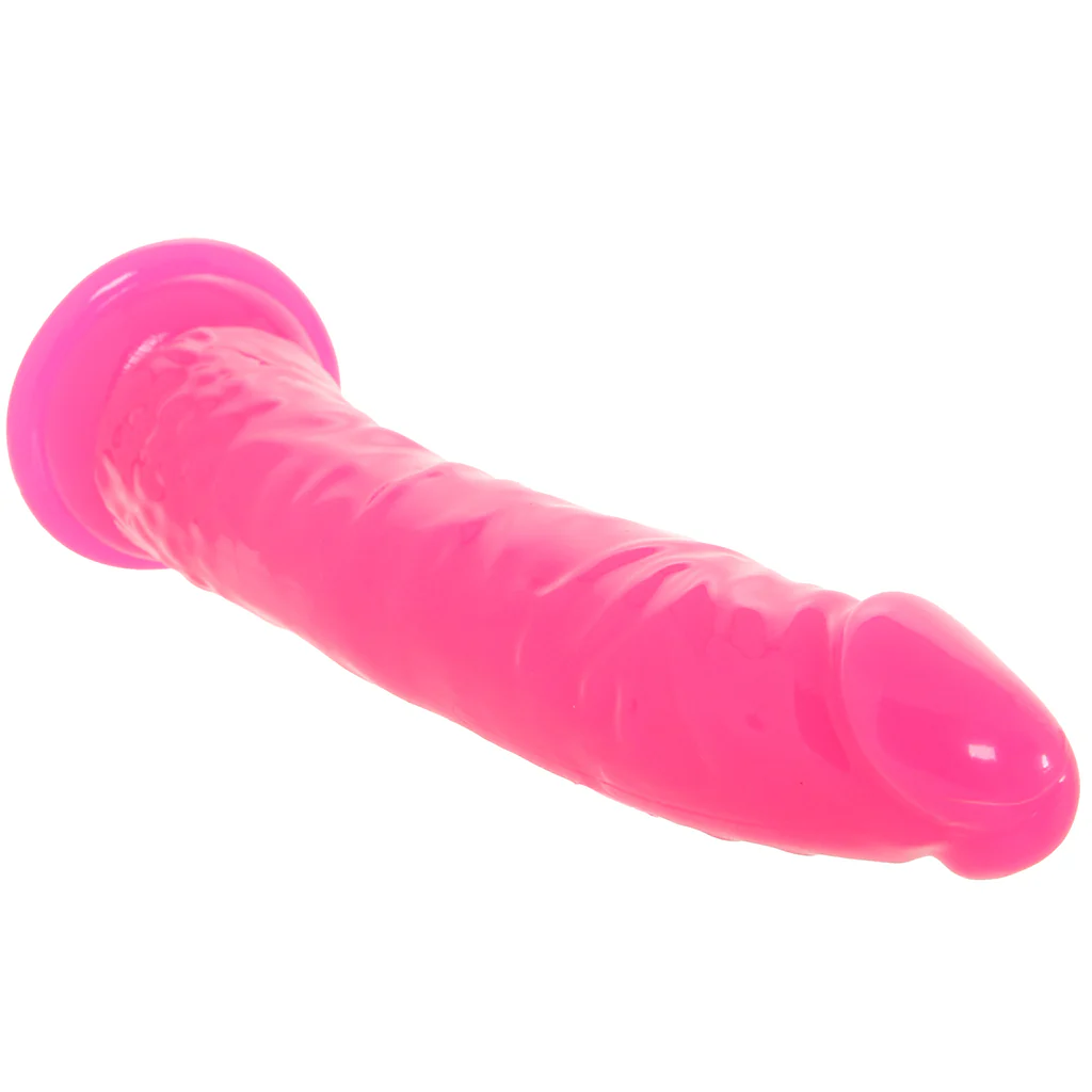 RealRock 9 Inch Glow-in-the-Dark Slim Dildo in Pink - Image 2